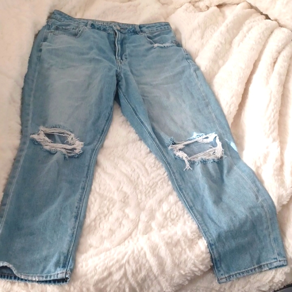 American Eagle Outfitters Light Blue Straight Leg Jeans